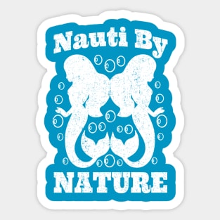 Cute Mermaid T-Shirt NAUTI BY NATURE Distressed Vintage Retro Graphic Tee Sticker